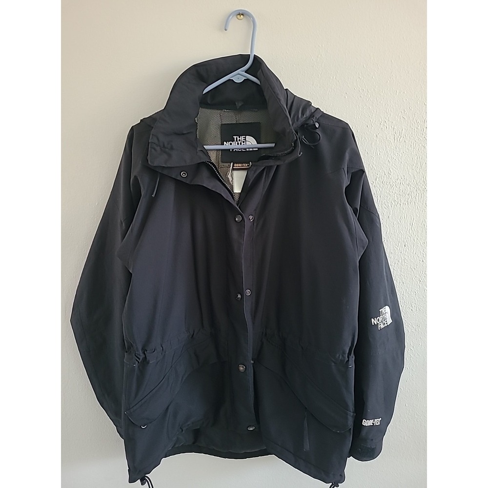 Vintage'90s The North Face‎ Gore-Tex Mountain Jacket Double Zipper Black Women L